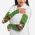 Jamaica Christmas Arm Sleeves with Rasta Santa Snowman Gingerbread Drummer Palm Trees and Green Yellow Knit Pattern Design - Wonder Print Shop