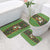 Jamaica Christmas Bathroom Set with Rasta Santa Snowman Gingerbread Drummer Palm Trees and Green Yellow Knit Pattern Design - Wonder Print Shop