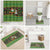 Jamaica Christmas Bathroom Set with Rasta Santa Snowman Gingerbread Drummer Palm Trees and Green Yellow Knit Pattern Design - Wonder Print Shop
