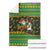 Jamaica Christmas Blanket with Rasta Santa Snowman Gingerbread Drummer Palm Trees and Green Yellow Knit Pattern Design - Wonder Print Shop