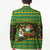 Jamaica Christmas Blazer with Rasta Santa Snowman Gingerbread Drummer Palm Trees and Green Yellow Knit Pattern Design - Wonder Print Shop