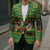 Jamaica Christmas Blazer with Rasta Santa Snowman Gingerbread Drummer Palm Trees and Green Yellow Knit Pattern Design - Wonder Print Shop