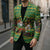 Jamaica Christmas Blazer with Rasta Santa Snowman Gingerbread Drummer Palm Trees and Green Yellow Knit Pattern Design - Wonder Print Shop