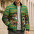 Jamaica Christmas Bomber Puffer Jacket with Rasta Santa Snowman Gingerbread Drummer Palm Trees and Green Yellow Knit Pattern Design - Wonder Print Shop