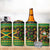 Jamaica Christmas 4 in 1 Can Cooler Tumbler with Rasta Santa Snowman Gingerbread Drummer Palm Trees and Green Yellow Knit Pattern Design - Wonder Print Shop