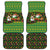 Jamaica Christmas Car Mats with Rasta Santa Snowman Gingerbread Drummer Palm Trees and Green Yellow Knit Pattern Design - Wonder Print Shop