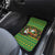 Jamaica Christmas Car Mats with Rasta Santa Snowman Gingerbread Drummer Palm Trees and Green Yellow Knit Pattern Design - Wonder Print Shop