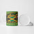 Jamaica Christmas Ceramic Mug with Rasta Santa Snowman Gingerbread Drummer Palm Trees and Green Yellow Knit Pattern Design - Wonder Print Shop