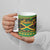 Jamaica Christmas Ceramic Mug with Rasta Santa Snowman Gingerbread Drummer Palm Trees and Green Yellow Knit Pattern Design - Wonder Print Shop