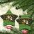 Jamaica Christmas Ceramic Ornament with Rasta Santa Snowman Gingerbread Drummer Palm Trees and Green Yellow Knit Pattern Design - Wonder Print Shop