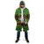 Jamaica Christmas Cloak with Rasta Santa Snowman Gingerbread Drummer Palm Trees and Green Yellow Knit Pattern Design - Wonder Print Shop