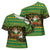 Jamaica Christmas Cross Shoulder Shirt with Rasta Santa Snowman Gingerbread Drummer Palm Trees and Green Yellow Knit Pattern Design - Wonder Print Shop