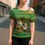 Jamaica Christmas Cross Shoulder Shirt with Rasta Santa Snowman Gingerbread Drummer Palm Trees and Green Yellow Knit Pattern Design - Wonder Print Shop