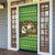Jamaica Christmas Door Cover with Rasta Santa Snowman Gingerbread Drummer Palm Trees and Green Yellow Knit Pattern Design - Wonder Print Shop