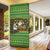 Jamaica Christmas Door Cover with Rasta Santa Snowman Gingerbread Drummer Palm Trees and Green Yellow Knit Pattern Design - Wonder Print Shop