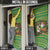 Jamaica Christmas Door Cover with Rasta Santa Snowman Gingerbread Drummer Palm Trees and Green Yellow Knit Pattern Design - Wonder Print Shop