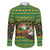 Jamaica Christmas Family Matching Off The Shoulder Long Sleeve Dress and Hawaiian Shirt with Rasta Santa Snowman Gingerbread Drummer Palm Trees and Green Yellow Knit Pattern Design - Wonder Print Shop