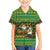 Jamaica Christmas Family Matching Off Shoulder Maxi Dress and Hawaiian Shirt with Rasta Santa Snowman Gingerbread Drummer Palm Trees and Green Yellow Knit Pattern Design - Wonder Print Shop