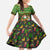 Jamaica Christmas Family Matching Puletasi and Hawaiian Shirt with Rasta Santa Snowman Gingerbread Drummer Palm Trees and Green Yellow Knit Pattern Design - Wonder Print Shop
