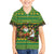 Jamaica Christmas Family Matching Short Sleeve Bodycon Dress and Hawaiian Shirt with Rasta Santa Snowman Gingerbread Drummer Palm Trees and Green Yellow Knit Pattern Design - Wonder Print Shop