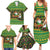Jamaica Christmas Family Matching Summer Maxi Dress and Hawaiian Shirt with Rasta Santa Snowman Gingerbread Drummer Palm Trees and Green Yellow Knit Pattern Design - Wonder Print Shop