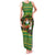 Jamaica Christmas Family Matching Tank Maxi Dress and Hawaiian Shirt with Rasta Santa Snowman Gingerbread Drummer Palm Trees and Green Yellow Knit Pattern Design - Wonder Print Shop