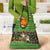 Jamaica Christmas Grocery Bag with Rasta Santa Snowman Gingerbread Drummer Palm Trees and Green Yellow Knit Pattern Design - Wonder Print Shop