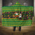 Jamaica Christmas Hooded Blanket with Rasta Santa Snowman Gingerbread Drummer Palm Trees and Green Yellow Knit Pattern Design - Wonder Print Shop