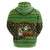 Jamaica Christmas Hoodie with Rasta Santa Snowman Gingerbread Drummer Palm Trees and Green Yellow Knit Pattern Design - Wonder Print Shop