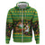 Jamaica Christmas Hoodie with Rasta Santa Snowman Gingerbread Drummer Palm Trees and Green Yellow Knit Pattern Design - Wonder Print Shop