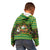 Jamaica Christmas Kid Hoodie with Rasta Santa Snowman Gingerbread Drummer Palm Trees and Green Yellow Knit Pattern Design - Wonder Print Shop