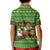 Jamaica Christmas Kid Polo Shirt with Rasta Santa Snowman Gingerbread Drummer Palm Trees and Green Yellow Knit Pattern Design - Wonder Print Shop