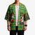 Jamaica Christmas Kimono with Rasta Santa Snowman Gingerbread Drummer Palm Trees and Green Yellow Knit Pattern Design - Wonder Print Shop