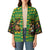 Jamaica Christmas Kimono with Rasta Santa Snowman Gingerbread Drummer Palm Trees and Green Yellow Knit Pattern Design - Wonder Print Shop