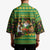 Jamaica Christmas Kimono with Rasta Santa Snowman Gingerbread Drummer Palm Trees and Green Yellow Knit Pattern Design - Wonder Print Shop