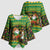 Jamaica Christmas Kimono Sleeve Blouse with Rasta Santa Snowman Gingerbread Drummer Palm Trees and Green Yellow Knit Pattern Design - Wonder Print Shop