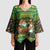 Jamaica Christmas Kimono Sleeve Blouse with Rasta Santa Snowman Gingerbread Drummer Palm Trees and Green Yellow Knit Pattern Design - Wonder Print Shop
