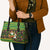 Jamaica Christmas Leather Bag with Rasta Santa Snowman Gingerbread Drummer Palm Trees and Green Yellow Knit Pattern Design - Wonder Print Shop