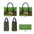 Jamaica Christmas Leather Bag with Rasta Santa Snowman Gingerbread Drummer Palm Trees and Green Yellow Knit Pattern Design - Wonder Print Shop