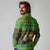 Jamaica Christmas Long Sleeve Polo Shirt with Rasta Santa Snowman Gingerbread Drummer Palm Trees and Green Yellow Knit Pattern Design - Wonder Print Shop