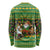 Jamaica Christmas Long Sleeve Shirt with Rasta Santa Snowman Gingerbread Drummer Palm Trees and Green Yellow Knit Pattern Design - Wonder Print Shop