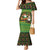 Jamaica Christmas Mermaid Dress with Rasta Santa Snowman Gingerbread Drummer Palm Trees and Green Yellow Knit Pattern Design - Wonder Print Shop