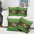 Jamaica Christmas Pillow Cover with Rasta Santa Snowman Gingerbread Drummer Palm Trees and Green Yellow Knit Pattern Design - Wonder Print Shop