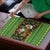 Jamaica Christmas Puzzle with Rasta Santa Snowman Gingerbread Drummer Palm Trees and Green Yellow Knit Pattern Design - Wonder Print Shop