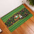 Jamaica Christmas Rubber Doormat with Rasta Santa Snowman Gingerbread Drummer Palm Trees and Green Yellow Knit Pattern Design - Wonder Print Shop