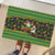 Jamaica Christmas Rubber Doormat with Rasta Santa Snowman Gingerbread Drummer Palm Trees and Green Yellow Knit Pattern Design - Wonder Print Shop