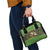 Jamaica Christmas Shoulder Handbag with Rasta Santa Snowman Gingerbread Drummer Palm Trees and Green Yellow Knit Pattern Design - Wonder Print Shop