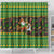 Jamaica Christmas Shower Curtain with Rasta Santa Snowman Gingerbread Drummer Palm Trees and Green Yellow Knit Pattern Design - Wonder Print Shop
