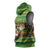 Jamaica Christmas Sleeveless Hoodie with Rasta Santa Snowman Gingerbread Drummer Palm Trees and Green Yellow Knit Pattern Design - Wonder Print Shop
