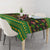 Jamaica Christmas Tablecloth with Rasta Santa Snowman Gingerbread Drummer Palm Trees and Green Yellow Knit Pattern Design - Wonder Print Shop